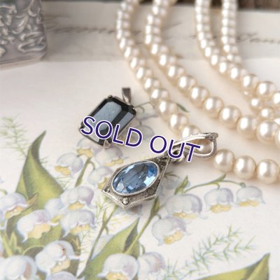 画像4: ブルーガラスとマーカサイトのシルバーペンダントセット