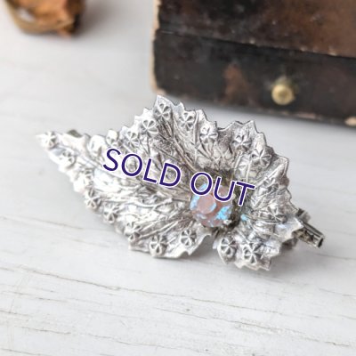 画像5: 銀製 サフィレットのリーフブローチ