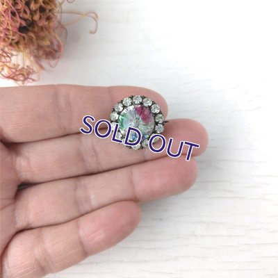 画像11: 蛍光アイリスガラスのデイジーブローチ