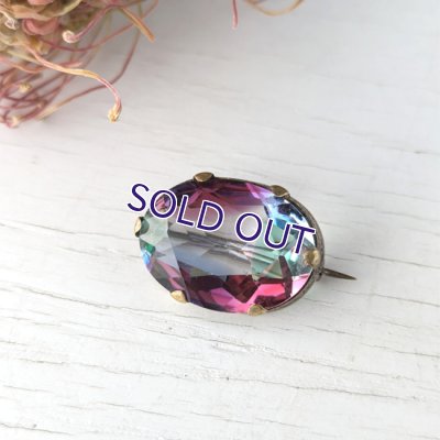 画像3: アイリスガラスのオーバル一粒ブローチ