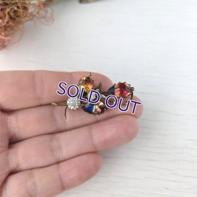 画像10: 蛍光アイリスガラスの花のブローチ