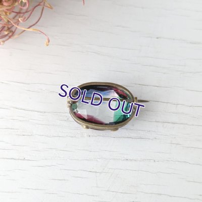画像5: アイリスガラスのオーバル一粒ブローチ