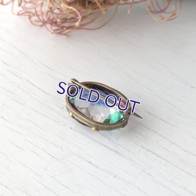 画像6: アイリスガラスのオーバル一粒ブローチ