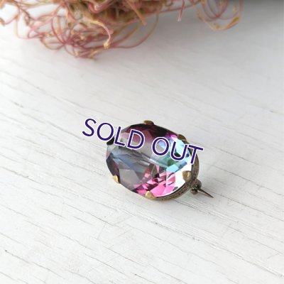 画像7: アイリスガラスのオーバル一粒ブローチ