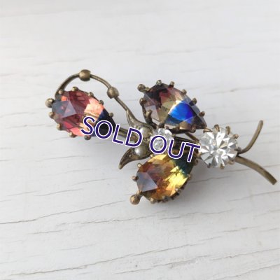 画像8: 蛍光アイリスガラスの花のブローチ