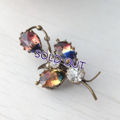 画像3: 蛍光アイリスガラスの花のブローチ