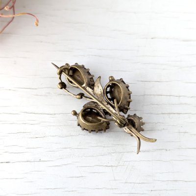 画像7: アメジストガラスの花のブローチ