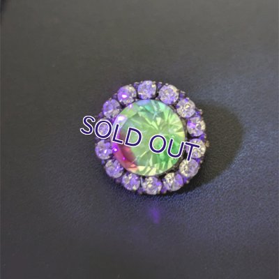 画像10: 蛍光アイリスガラスのデイジーブローチ