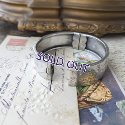 画像9: 銀製 鳥と小花のオリエンタルバングル