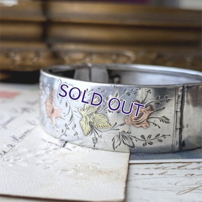 画像4: 銀製 鳥と小花のオリエンタルバングル