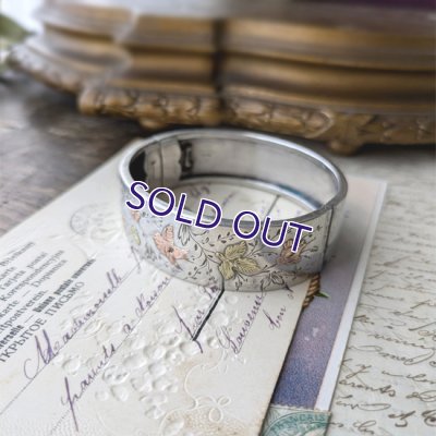 画像5: 銀製 鳥と小花のオリエンタルバングル