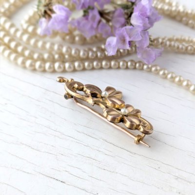 画像4: FIX ダブルクローバーのゴールドブローチ