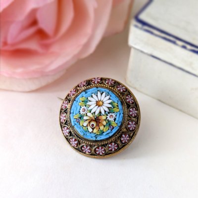 画像7: ラウンドマイクロモザイクブローチ