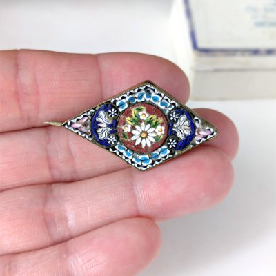 画像8: ダイヤ型マイクロモザイクブローチ