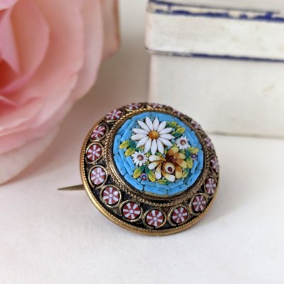 画像4: ラウンドマイクロモザイクブローチ