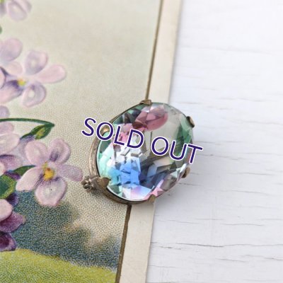 画像4: オーバルアイリスガラスの一粒ブローチ