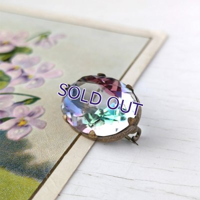 画像3: オーバルアイリスガラスの一粒ブローチ