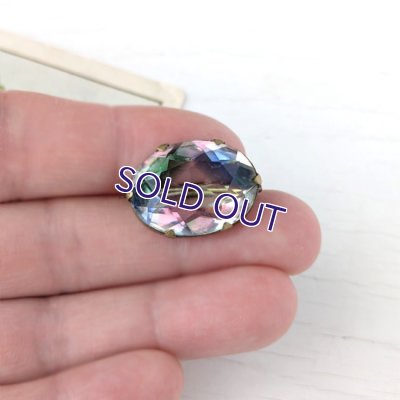 画像8: オーバルアイリスガラスの一粒ブローチ