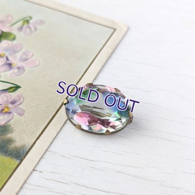 画像5: オーバルアイリスガラスの一粒ブローチ