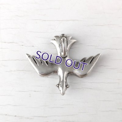 画像3: 銀製 ブラックドットペースト 鳥のペンダント