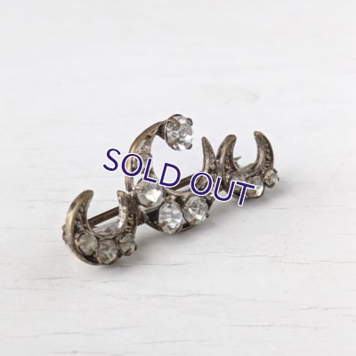 画像6: クリアガラスのトリプルムーンブローチ