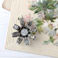 画像9: 銀製 クリアガラスの小さな花のペンダント