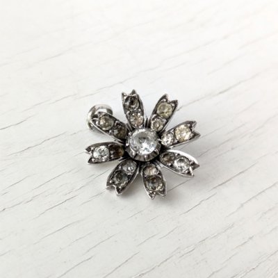 画像4: 銀製 クリアガラスの小さな花のペンダント