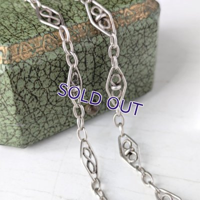 画像1: 銀製フィリグリー細工のチェーンネックレス