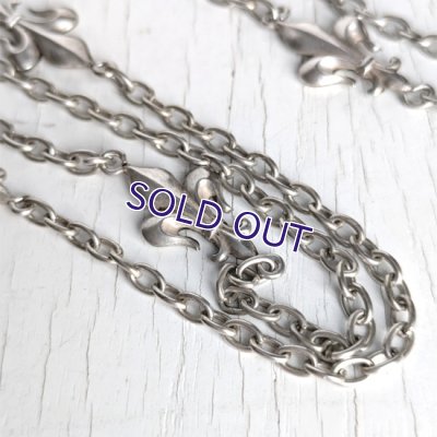 画像7: 銀製 百合の紋章フルールドリスのロングチェーン