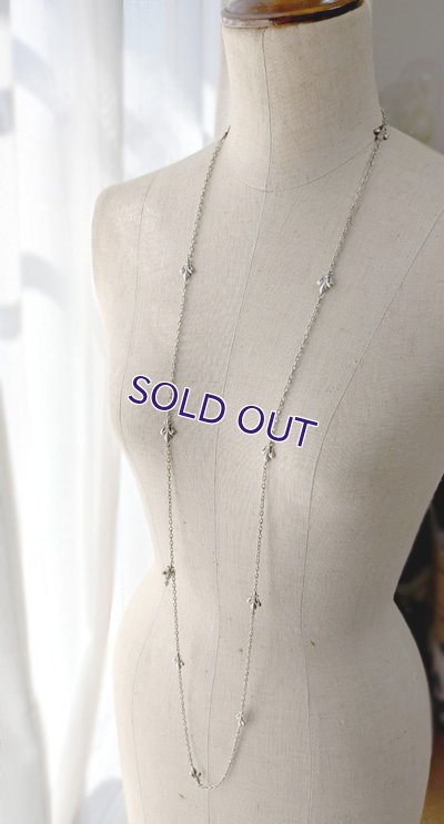 画像12: 銀製 百合の紋章フルールドリスのロングチェーン