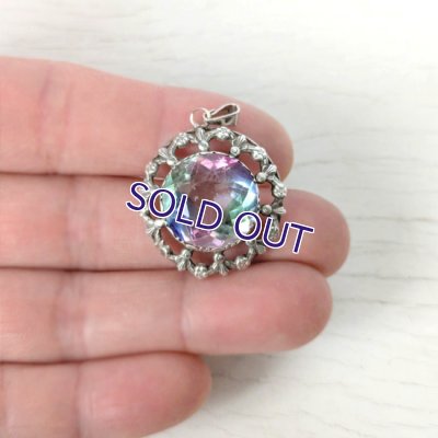 画像7: 大粒アイリスガラスの透かし細工ペンダント