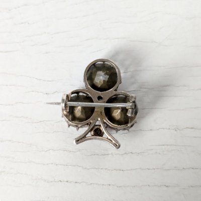 画像5: 初期アイリスガラスのクローバーブローチ