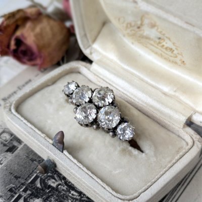 画像2: クリアガラスのクラスターブローチ