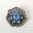 画像2: ブルーガラスのフィリグリー細工ブローチ (2)