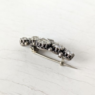 画像7: クリアガラスのクラスターブローチ