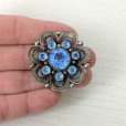 画像9: ブルーガラスのフィリグリー細工ブローチ (9)