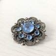 画像3: ブルーガラスのフィリグリー細工ブローチ (3)