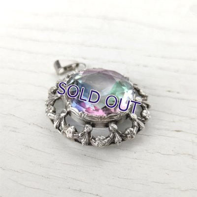 画像6: 大粒アイリスガラスの透かし細工ペンダント