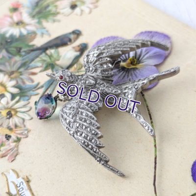 画像3: アイリスガラスとツバメのブローチ