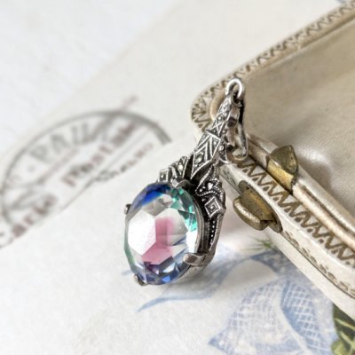 画像3: アイリスガラスとマーカサイトのアールデコペンダント