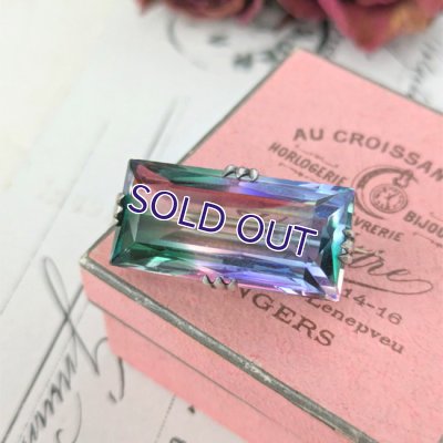 画像8: レクタングルアイリスガラスのブローチ