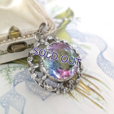 画像4: 大粒アイリスガラスの透かし細工ペンダント