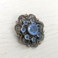 画像4: ブルーガラスのフィリグリー細工ブローチ (4)