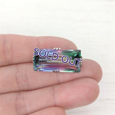 画像9: レクタングルアイリスガラスのブローチ