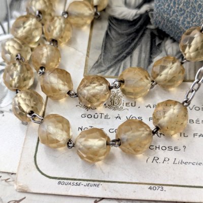 画像6: 飴色ガラスの大珠シルバーロザリオ