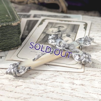 画像7: 天使装飾の大きなマザーオブパール十字架