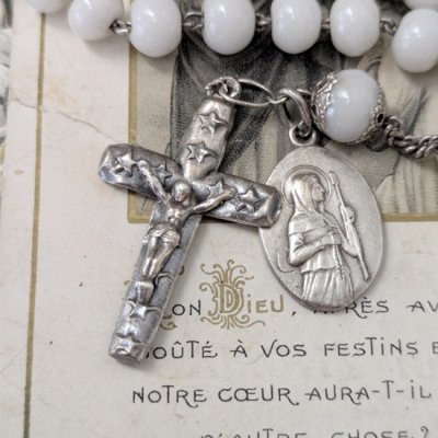 画像3: ミルクガラスのシルバーロザリオ