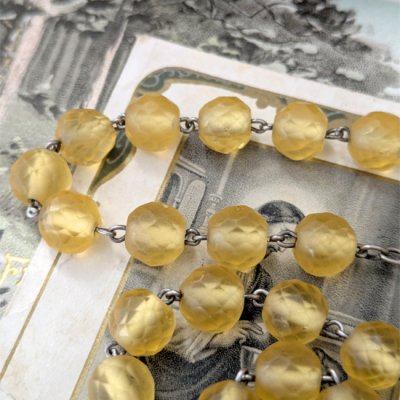 画像8: 銀杏色ウランガラスの大珠シルバーロザリオ