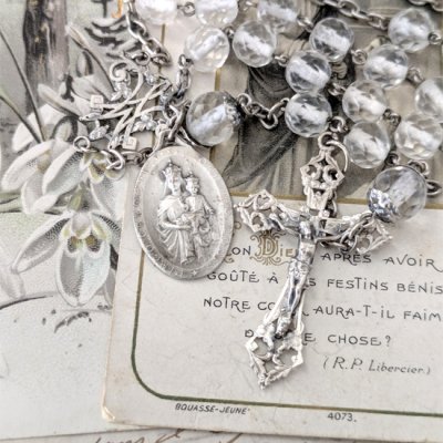 画像3: クリスタルガラスのシルバーロザリオ