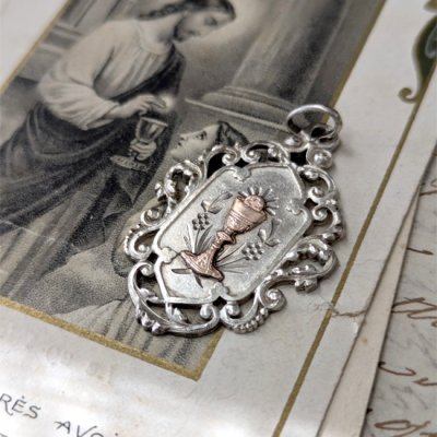 画像4: アールヌーヴォー聖体拝領シルバーメダイB